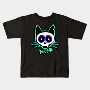 Cat Sull sugar Skull Creppy Skull Kids T-Shirt